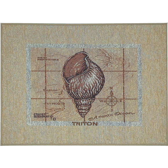 Set of 4 Sea Life Treasures Tapestry Placemats Triton Spiral Shell 18x13" NEW - Picture 3 of 5